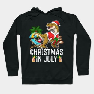 Kids Christmas In July Boys Toddler T Rex Dinosaur Hoodie